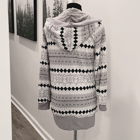 L ONLY Left! Fleece Lined Hoodie Cardigan Sweater Jacket - Picture 3 of 3